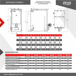 Котел на угле полуавтомат ZEUS Turbo 42-54